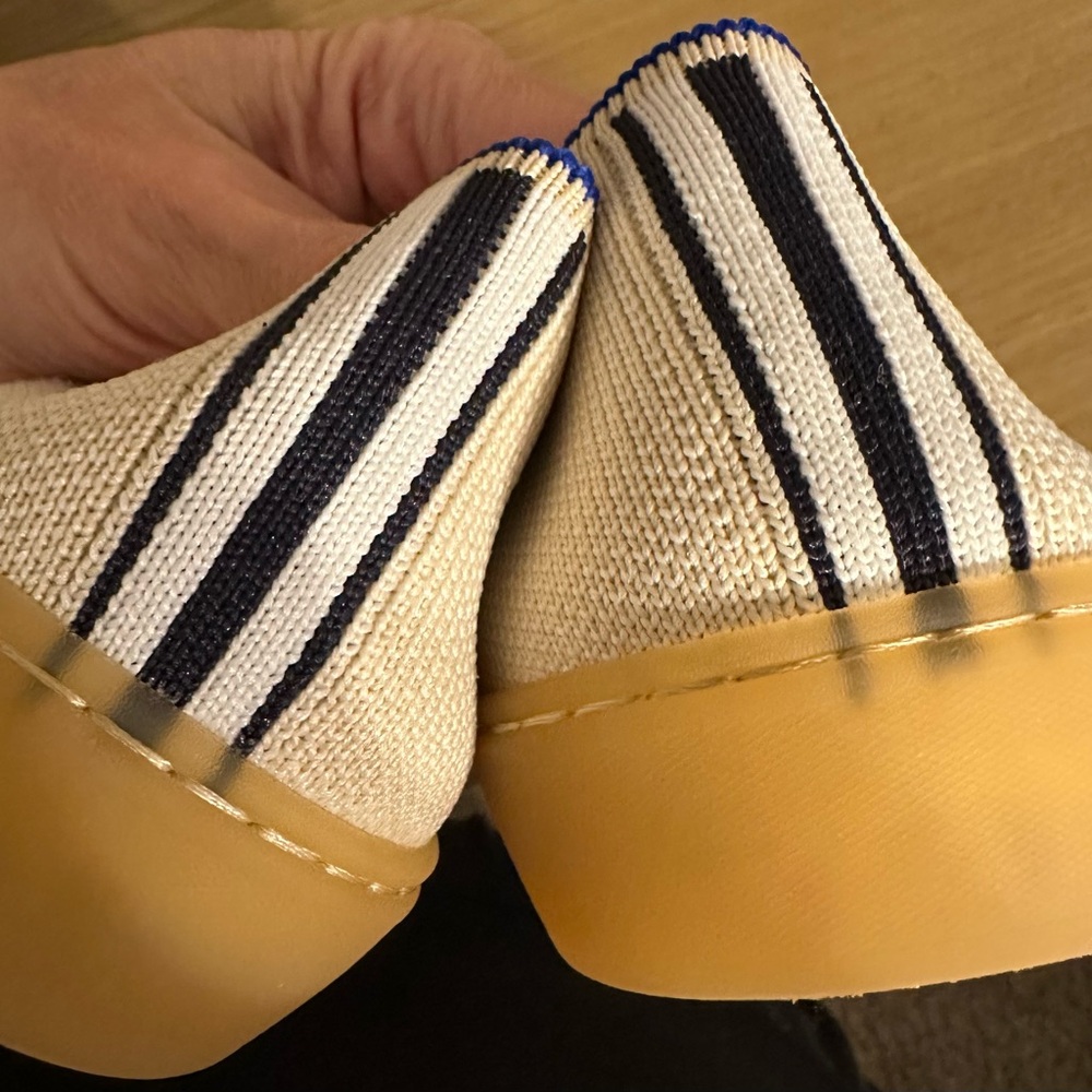 Rothy's Slip-On Cream and Blue Women's Loafers size 9.5 like new - Picture 4 of 5